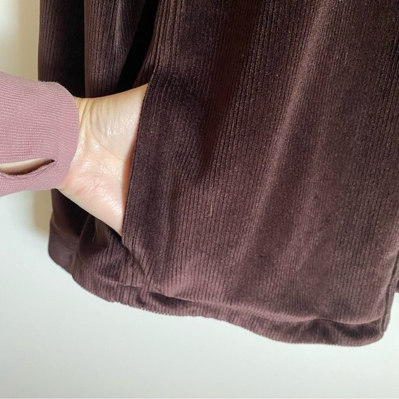 ST JOHN Sport Brown Corduroy Full Zip Collared Jacket Women’s L Large - Picture 5 of 12